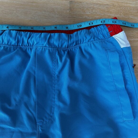 Birddogs Shorts Mens Medium Blue Red Performance Pockets Zipper Athletic Gym - Picture 12 of 13